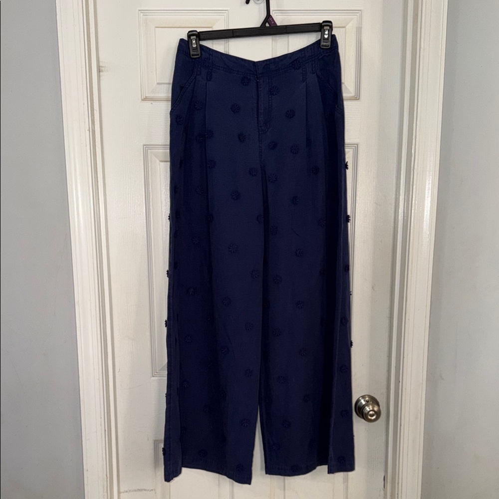 Maeve Tailored Linen Blend Embellished Pants